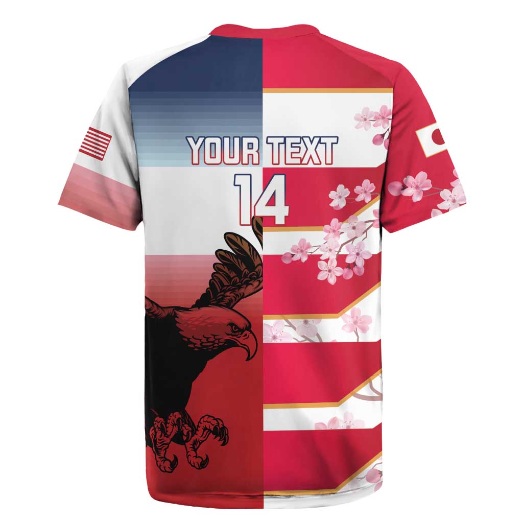 USA and Japan Rugby Custom Rugby Jersey Eagles Brave Blossoms Together Pacific LT14 - Polynesian Pride
