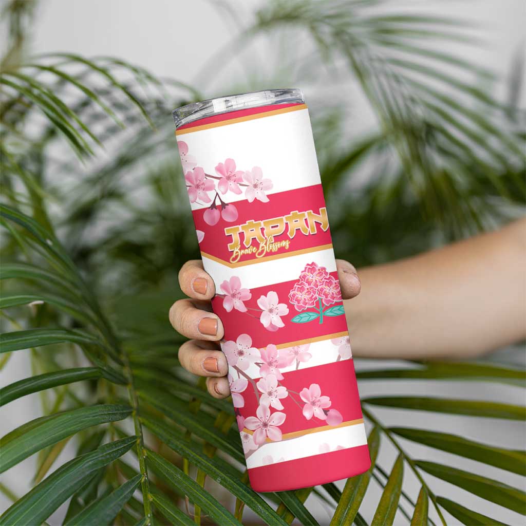 USA and Japan Rugby Skinny Tumbler Eagles Brave Blossoms Together Pacific - Polynesian Pride