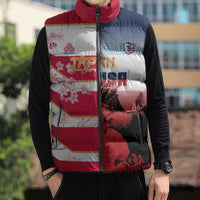 USA and Japan Rugby Custom Sleeveless Puffer Jacket Eagles Brave Blossoms Together Pacific LT14 - Polynesian Pride