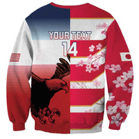 USA and Japan Rugby Custom Sweatshirt Eagles Brave Blossoms Together Pacific LT14 - Polynesian Pride