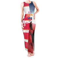 USA and Japan Rugby Custom Tank Maxi Dress Eagles Brave Blossoms Together Pacific - Polynesian Pride
