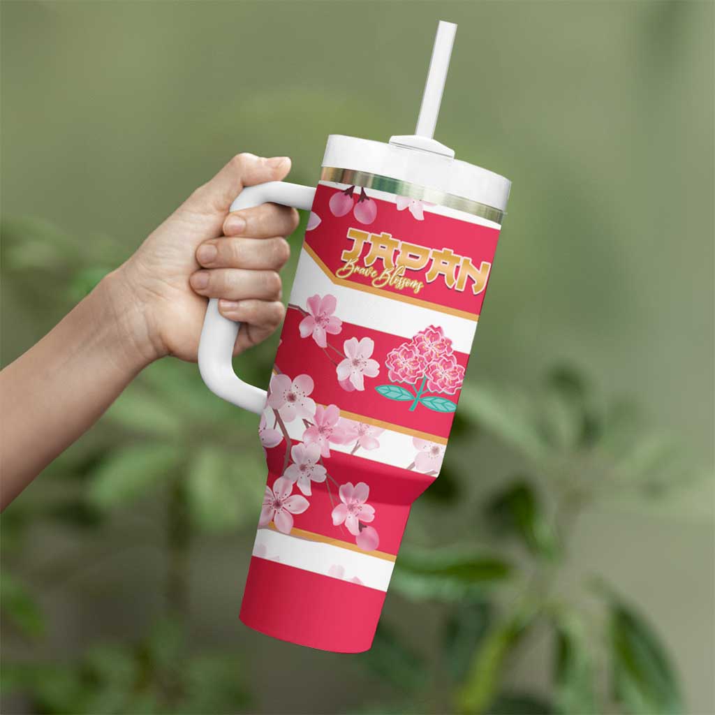 USA and Japan Rugby Tumbler With Handle Eagles Brave Blossoms Together Pacific - Polynesian Pride