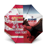 USA and Japan Rugby Custom Umbrella Eagles Brave Blossoms Together Pacific - Polynesian Pride