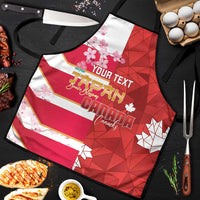 Canada and Japan Rugby Custom Apron Canucks Brave Blossoms Together Pacific LT14 Red - Polynesian Pride