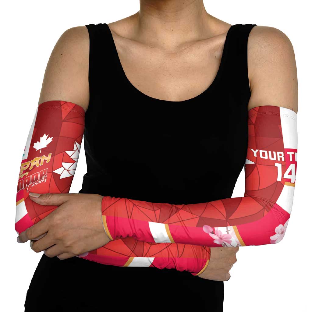 Canada and Japan Rugby Custom Arm Sleeves Canucks Brave Blossoms Together Pacific - Polynesian Pride
