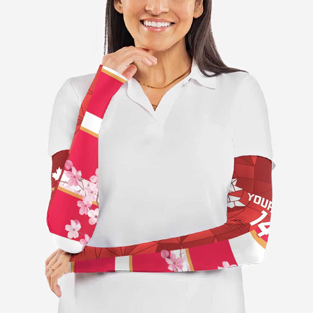 Canada and Japan Rugby Custom Arm Sleeves Canucks Brave Blossoms Together Pacific - Polynesian Pride