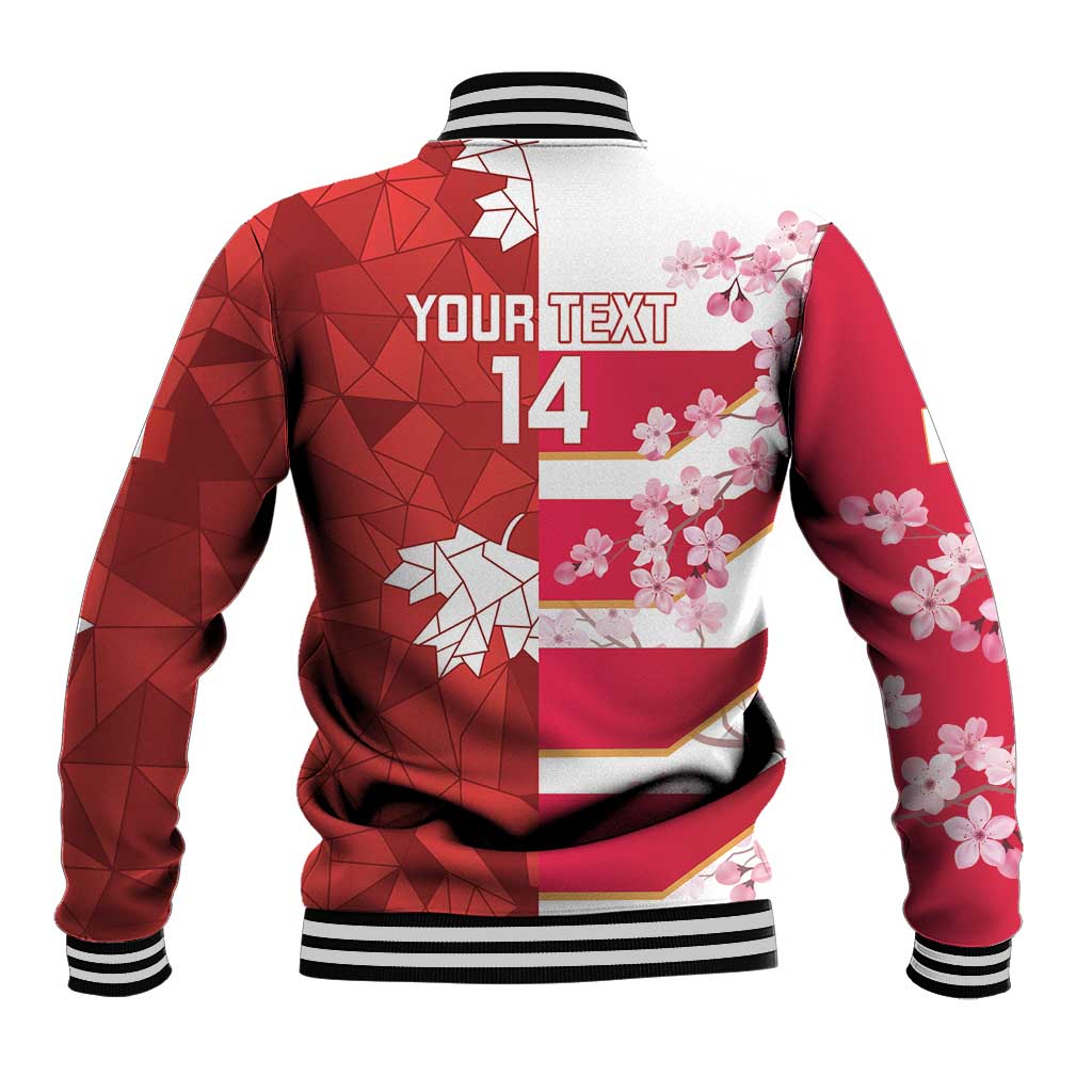 Canada and Japan Rugby Custom Baseball Jacket Canucks Brave Blossoms Together Pacific LT14 - Polynesian Pride