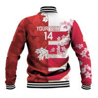 Canada and Japan Rugby Custom Baseball Jacket Canucks Brave Blossoms Together Pacific LT14 - Polynesian Pride
