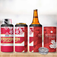 Canada and Japan Rugby 4 in 1 Can Cooler Tumbler Canucks Brave Blossoms Together Pacific LT14 - Polynesian Pride