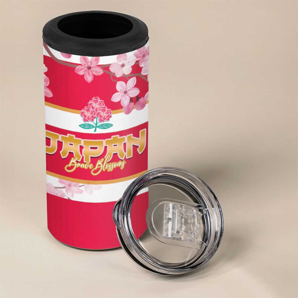 Canada and Japan Rugby 4 in 1 Can Cooler Tumbler Canucks Brave Blossoms Together Pacific LT14 - Polynesian Pride