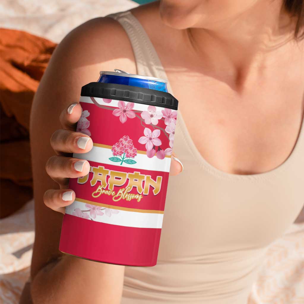 Canada and Japan Rugby 4 in 1 Can Cooler Tumbler Canucks Brave Blossoms Together Pacific LT14 - Polynesian Pride
