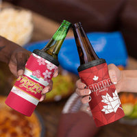 Canada and Japan Rugby 4 in 1 Can Cooler Tumbler Canucks Brave Blossoms Together Pacific LT14 - Polynesian Pride