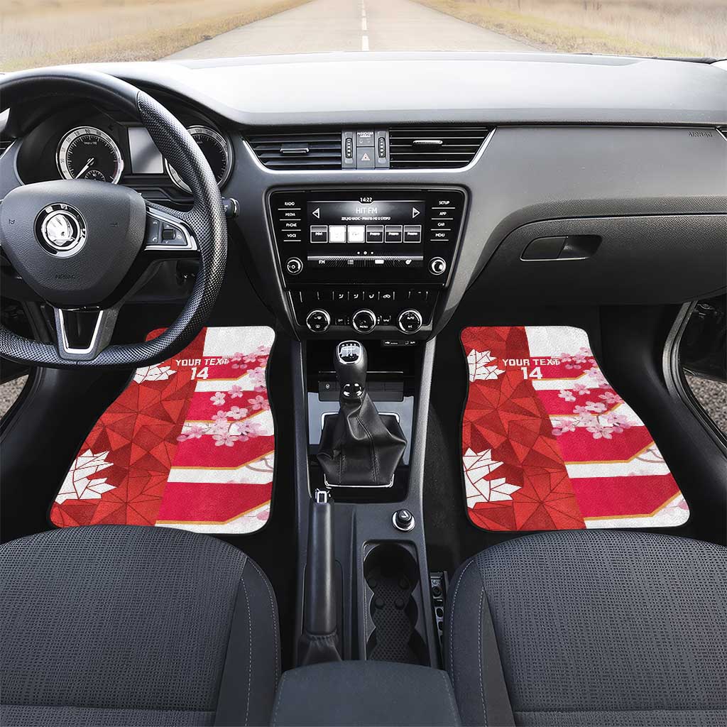 Canada and Japan Rugby Custom Car Mats Canucks Brave Blossoms Together Pacific LT14 Set 2pcs - Front Red - Polynesian Pride