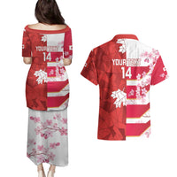 Canada and Japan Rugby Custom Couples Matching Puletasi and Hawaiian Shirt Canucks Brave Blossoms Together Pacific LT14 - Polynesian Pride