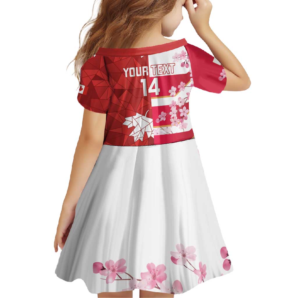 Canada and Japan Rugby Custom Family Matching Long Sleeve Bodycon Dress and Hawaiian Shirt Canucks Brave Blossoms Together Pacific - Polynesian Pride