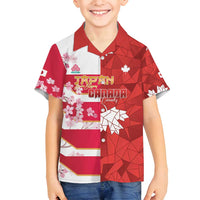 Canada and Japan Rugby Custom Family Matching Summer Maxi Dress and Hawaiian Shirt Canucks Brave Blossoms Together Pacific - Polynesian Pride