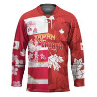 Canada and Japan Rugby Custom Hockey Jersey Canucks Brave Blossoms Together Pacific LT14 Unisex Red - Polynesian Pride