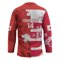 Canada and Japan Rugby Custom Hockey Jersey Canucks Brave Blossoms Together Pacific LT14 - Polynesian Pride