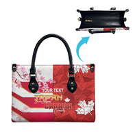 Canada and Japan Rugby Custom Leather Bag Canucks Brave Blossoms Together Pacific - Polynesian Pride
