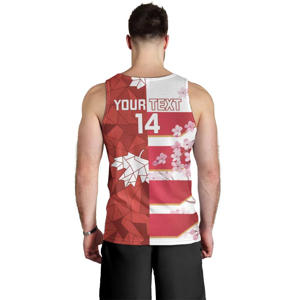 Canada and Japan Rugby Custom Men Tank Top Canucks Brave Blossoms Together Pacific LT14 - Polynesian Pride