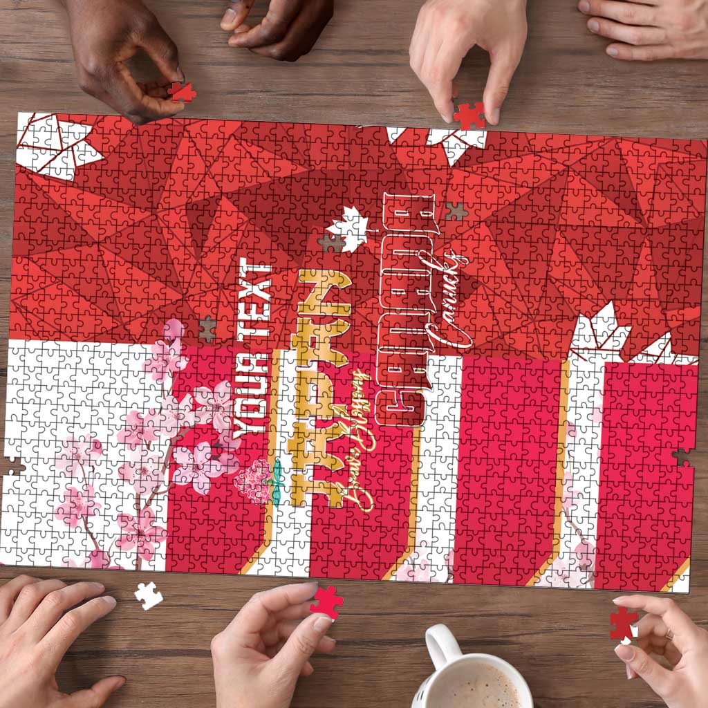 Canada and Japan Rugby Custom Puzzle Canucks Brave Blossoms Together Pacific LT14 - Polynesian Pride