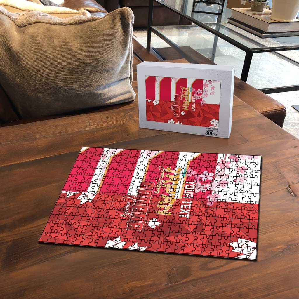 Canada and Japan Rugby Custom Puzzle Canucks Brave Blossoms Together Pacific LT14 - Polynesian Pride