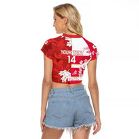 Canada and Japan Rugby Custom Raglan Cropped T Shirt Canucks Brave Blossoms Together Pacific - Polynesian Pride