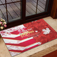 Canada and Japan Rugby Custom Rubber Doormat Canucks Brave Blossoms Together Pacific LT14 - Polynesian Pride