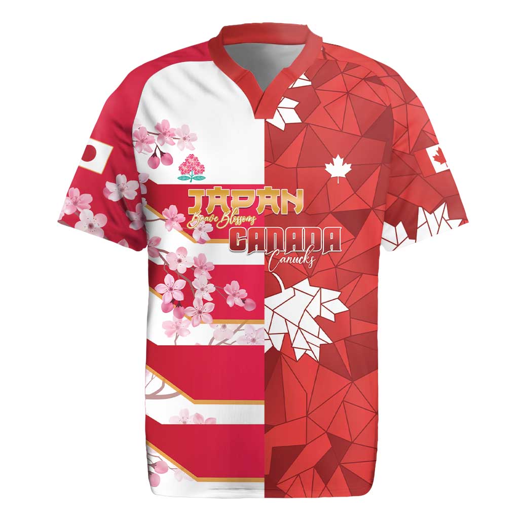 Canada and Japan Rugby Custom Rugby Jersey Canucks Brave Blossoms Together Pacific LT14 Red - Polynesian Pride