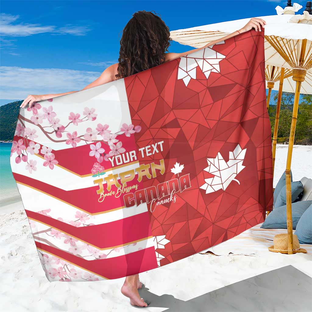 Canada and Japan Rugby Custom Sarong Canucks Brave Blossoms Together Pacific - Polynesian Pride