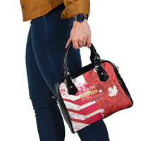 Canada and Japan Rugby Custom Shoulder Handbag Canucks Brave Blossoms Together Pacific - Polynesian Pride