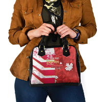 Canada and Japan Rugby Custom Shoulder Handbag Canucks Brave Blossoms Together Pacific - Polynesian Pride