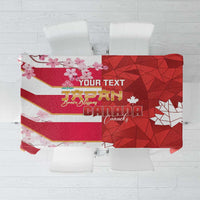 Canada and Japan Rugby Custom Tablecloth Canucks Brave Blossoms Together Pacific LT14 Red - Polynesian Pride
