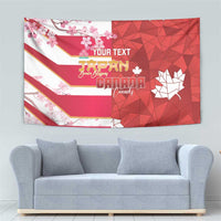 Canada and Japan Rugby Custom Tapestry Canucks Brave Blossoms Together Pacific - Polynesian Pride