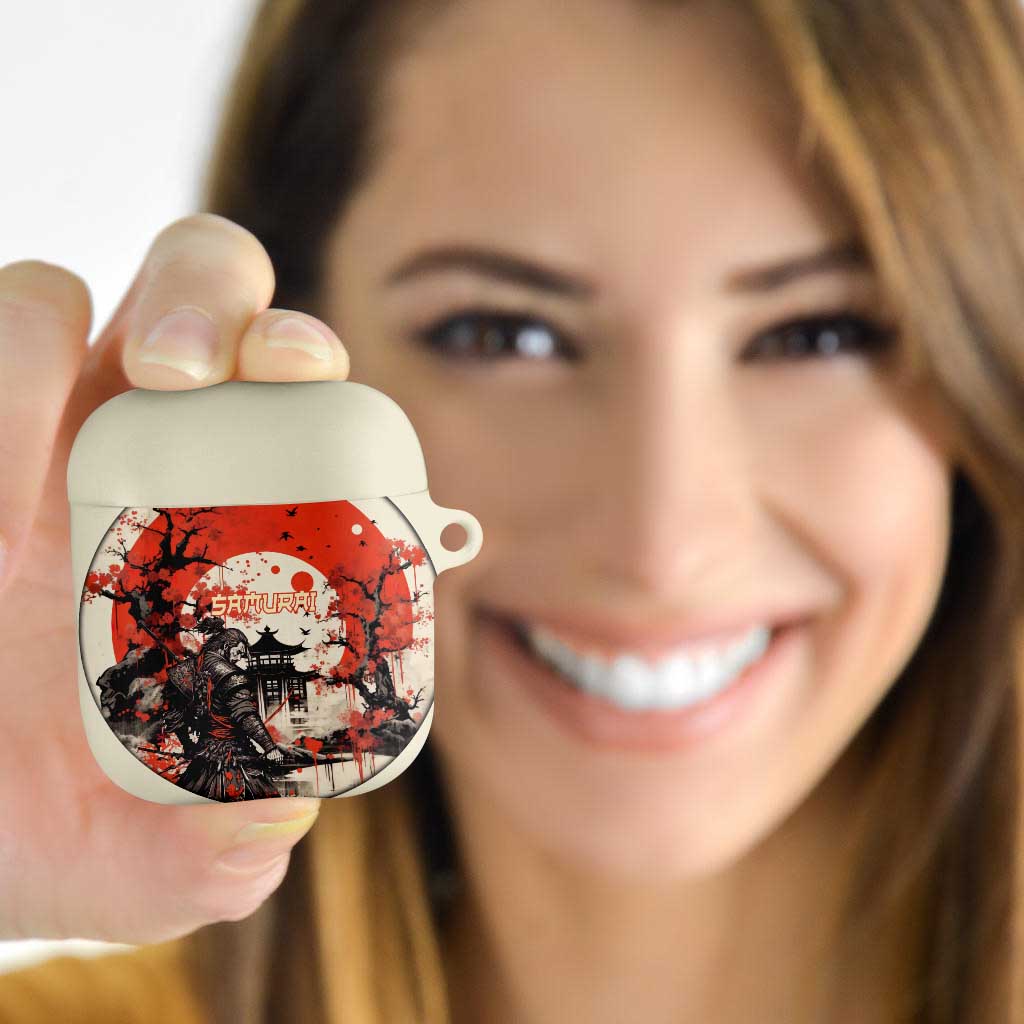 Samurai Warrior Japan AirPods Case Red-blossomed Tree Classic Japanese Stylized LT14 Red - Polynesian Pride