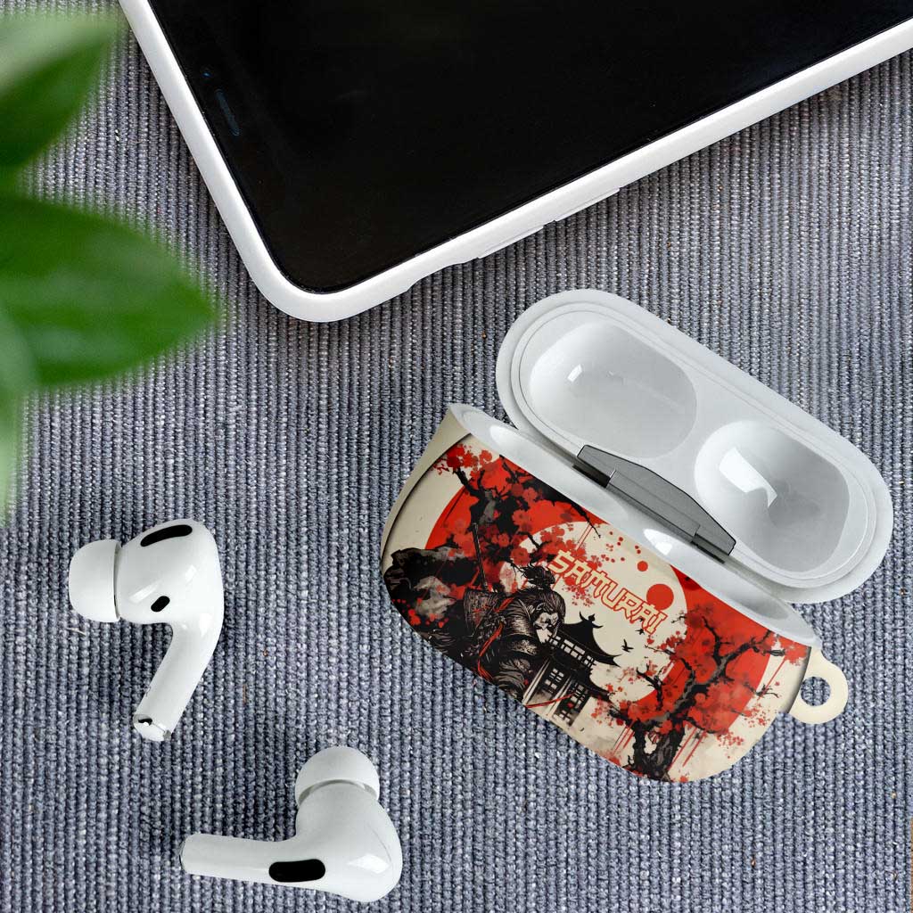 Samurai Warrior Japan AirPods Case Red-blossomed Tree Classic Japanese Stylized LT14 - Polynesian Pride