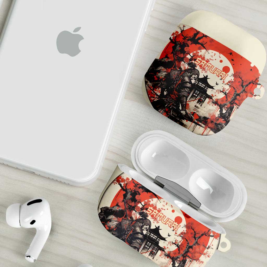 Samurai Warrior Japan AirPods Case Red-blossomed Tree Classic Japanese Stylized LT14 - Polynesian Pride