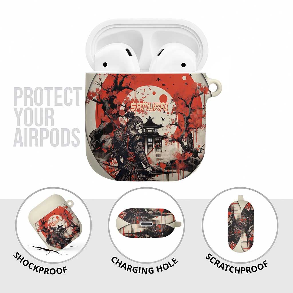 Samurai Warrior Japan AirPods Case Red-blossomed Tree Classic Japanese Stylized LT14 - Polynesian Pride