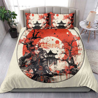 Samurai Warrior Japan Bedding Set Red-blossomed Tree Classic Japanese Stylized - Polynesian Pride
