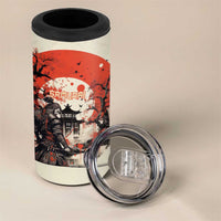 Samurai Warrior Japan 4 in 1 Can Cooler Tumbler Red-blossomed Tree Classic Japanese Stylized LT14 - Polynesian Pride