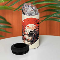 Samurai Warrior Japan 4 in 1 Can Cooler Tumbler Red-blossomed Tree Classic Japanese Stylized LT14 - Polynesian Pride