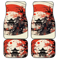 Samurai Warrior Japan Car Mats Red-blossomed Tree Classic Japanese Stylized LT14 - Polynesian Pride