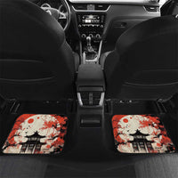 Samurai Warrior Japan Car Mats Red-blossomed Tree Classic Japanese Stylized LT14 Set 2pcs - Back Red - Polynesian Pride