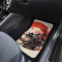 Samurai Warrior Japan Car Mats Red-blossomed Tree Classic Japanese Stylized LT14 - Polynesian Pride