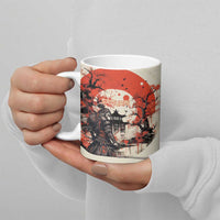 Samurai Warrior Japan Ceramic Mug Red-blossomed Tree Classic Japanese Stylized LT14 - Polynesian Pride
