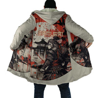 Samurai Warrior Japan Cloak Red-blossomed Tree Classic Japanese Stylized - Polynesian Pride