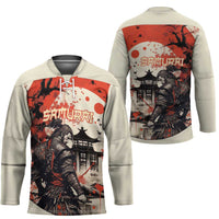 Samurai Warrior Japan Hockey Jersey Red-blossomed Tree Classic Japanese Stylized - Polynesian Pride