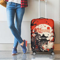 Samurai Warrior Japan Luggage Cover Red-blossomed Tree Classic Japanese Stylized - Polynesian Pride