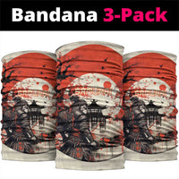 Samurai Warrior Japan Neck Gaiter Red-blossomed Tree Classic Japanese Stylized - Polynesian Pride