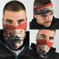 Samurai Warrior Japan Neck Gaiter Red-blossomed Tree Classic Japanese Stylized - Polynesian Pride